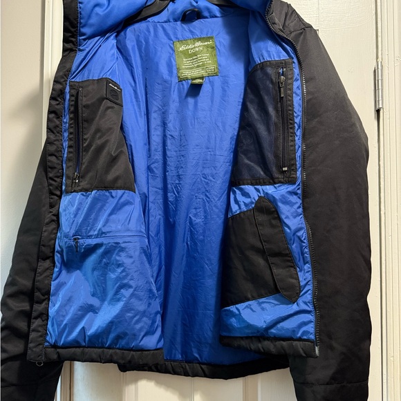 Eddie Bauer Black and Blue Puffer Jacket - Picture 3 of 4